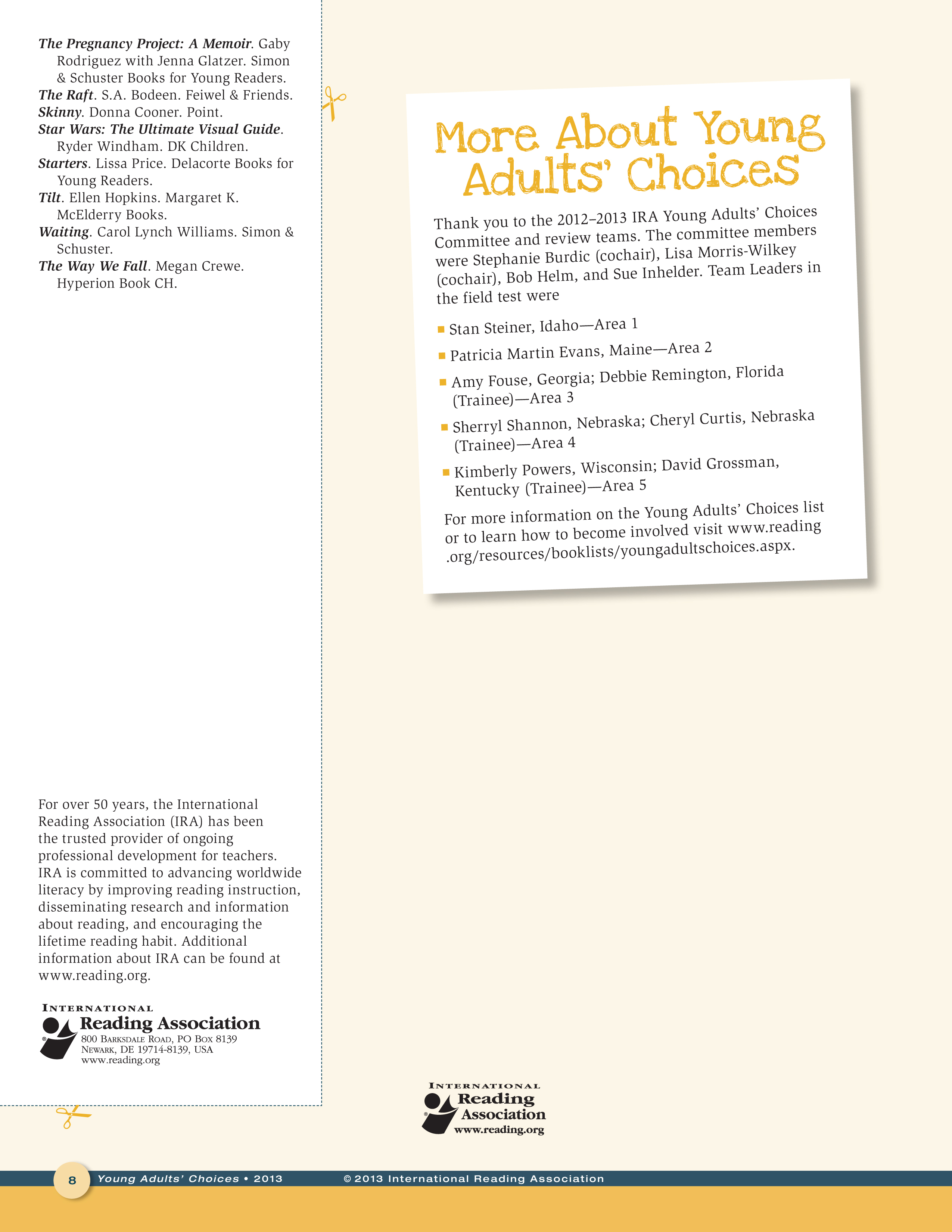 Young Adults' Choices Reading List - 2013